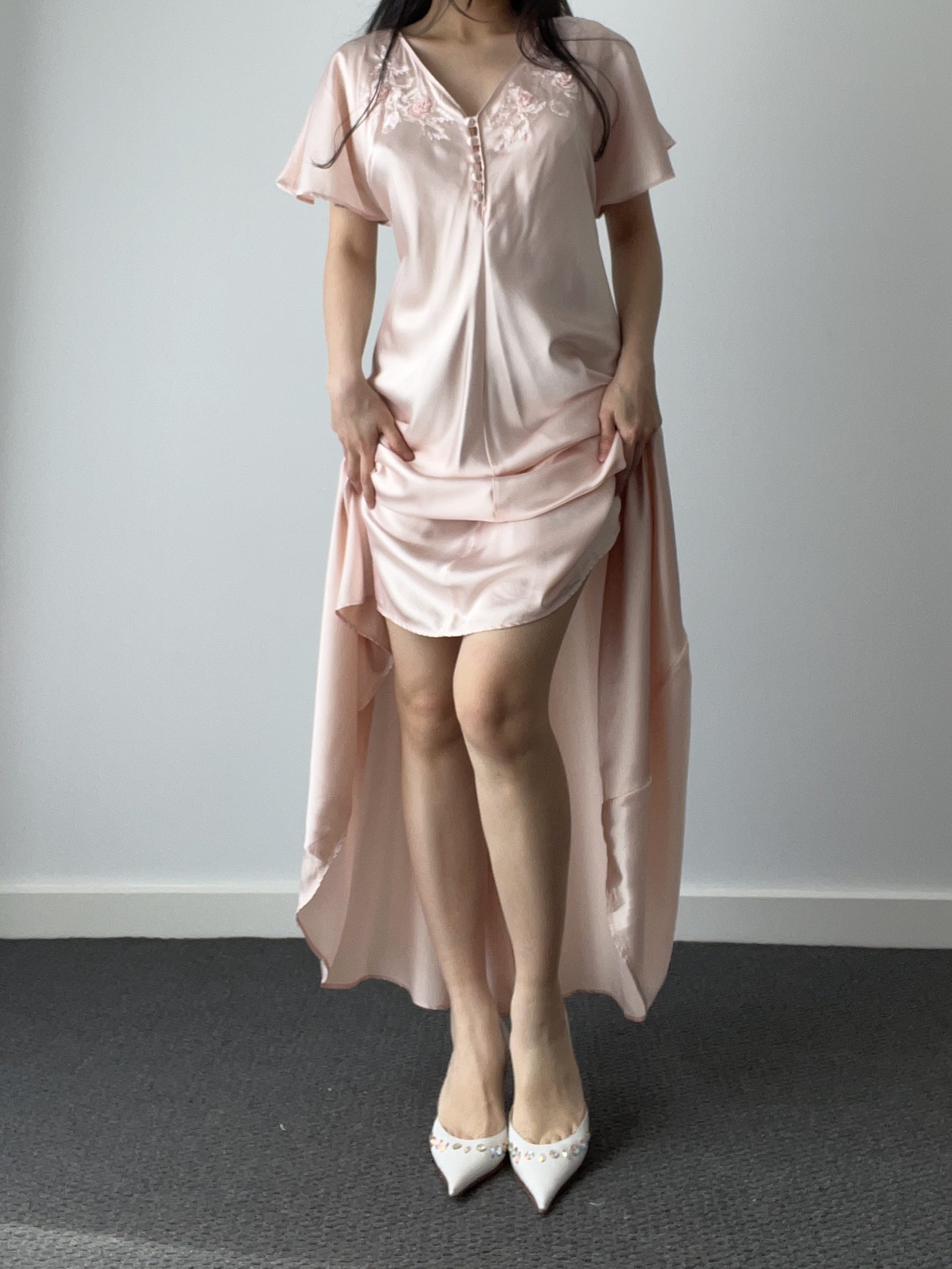 Slip, blush and ivory lace — detail